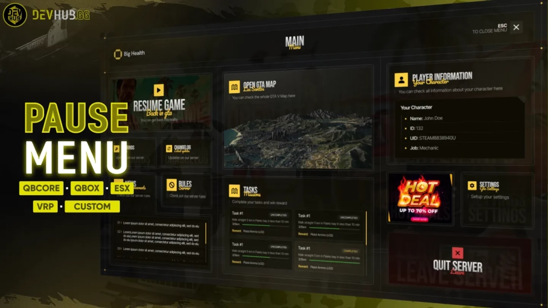 MODERN PAUSE MENU